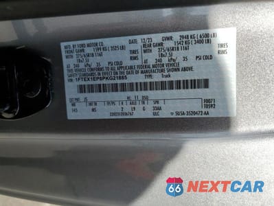 Zdjęcie 13 z 13 samochodu: 2023 FORD F150 SUPER CAB VIN:1FTEX1EP8PKG21885 - miniatura