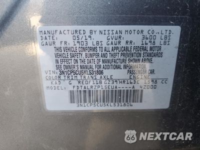 Zdjęcie 12 z 14 samochodu: 2019 NISSAN KICKS S VIN:3N1CP5CU5KL531806 - miniatura
