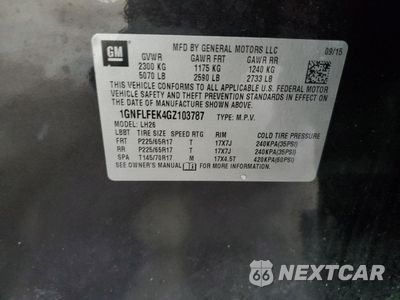 Zdjęcie 13 z 13 samochodu: 2016 CHEVROLET EQUINOX LT VIN:1GNFLFEK4GZ103787 - miniatura