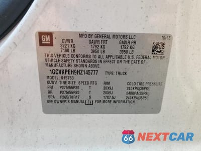 Zdjęcie 13 z 13 samochodu: 2017 CHEVROLET SILVERADO K1500 CUSTOM VIN:1GCVKPEH9HZ145777 - miniatura