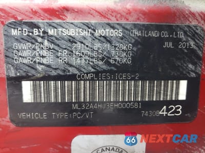 Zdjęcie 13 z 13 samochodu: 2014 MITSUBISHI MIRAGE ES VIN:ML32A4HJ3EH000581 - miniatura