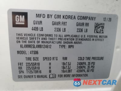 Zdjęcie 12 z 12 samochodu: 2021 BUICK ENCORE GX SELECT VIN:KL4MMESL4MB124612 - miniatura