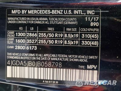 Zdjęcie 13 z 14 samochodu: 2018 MERCEDES-BENZ GLE 350 VIN:4JGDA5JB0JB058798 - miniatura