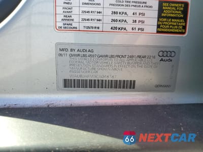 Zdjęcie 12 z 12 samochodu: 2012 AUDI A3 PREMIUM VIN:WAUBJAFM3CA048187 - miniatura