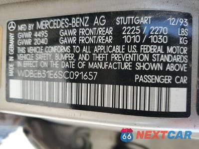 Zdjęcie 12 z 12 samochodu: 1995 MERCEDES-BENZ E 300D VIN:WDBEB31E6SC091657 - miniatura