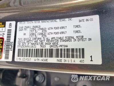 Zdjęcie 12 z 13 samochodu: 2021 TOYOTA TACOMA DOUBLE CAB VIN:5TFAZ5CNXMX110131 - miniatura