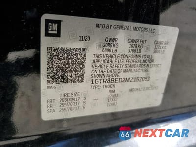 Zdjęcie 13 z 13 samochodu: 2021 GMC SIERRA C1500 SLE VIN:1GTR8BED2MZ157053 - miniatura