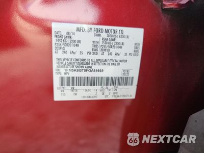 Zdjęcie 13 z 15 samochodu: 2015 FORD EXPLORER SPORT VIN:1FM5K8GT5FGA61693 - miniatura