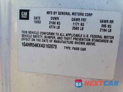 Zdjęcie 12 z 12 samochodu: 2004 BUICK LESABRE LIMITED VIN:1G4HR54KX4U162679 - miniatura