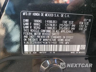 Zdjęcie 13 z 15 samochodu: 2016 HONDA HR-V EXL VIN:3CZRU6H74GM761468 - miniatura