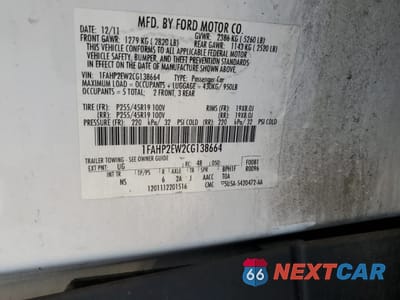 Zdjęcie 12 z 12 samochodu: 2012 FORD TAURUS SEL VIN:1FAHP2EW2CG138664 - miniatura