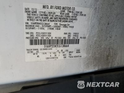 Zdjęcie 12 z 12 samochodu: 2012 FORD TAURUS SEL VIN:1FAHP2EW2CG138664 - miniatura