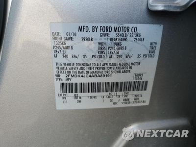 Zdjęcie 13 z 13 samochodu: 2010 FORD EDGE SEL VIN:2FMDK4JC4ABA89191 - miniatura