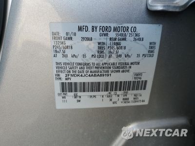 Zdjęcie 13 z 14 samochodu: 2010 FORD EDGE SEL VIN:2FMDK4JC4ABA89191 - miniatura