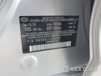 Zdjęcie 12 z 15 samochodu: 2020 HYUNDAI ELANTRA SEL VIN:5NPD84LF1LH580481 - miniatura