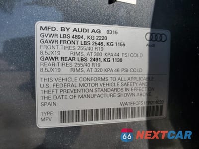 Zdjęcie 14 z 14 samochodu: 2015 AUDI Q3 PREMIUM PLUS VIN:WA1EFCFS1FR014020 - miniatura