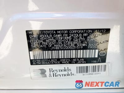 Zdjęcie 12 z 14 samochodu: 2013 LEXUS IS 350 VIN:JTHBE5C22D5031519 - miniatura