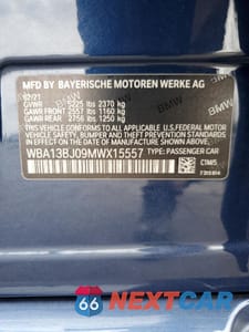 Zdjęcie 12 z 12 samochodu: 2021 BMW 530 XI VIN:WBA13BJ09MWX15557 - miniatura