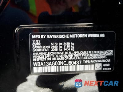 Zdjęcie 13 z 13 samochodu: 2022 BMW 530E VIN:WBA13AG00NCJ60437 - miniatura