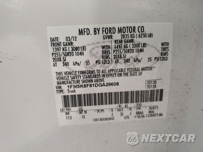 Zdjęcie 13 z 13 samochodu: 2013 FORD EXPLORER LIMITED VIN:1FM5K8F81DGA29608 - miniatura
