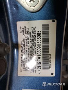 Zdjęcie 12 z 12 samochodu: 2009 HONDA CIVIC LX VIN:2HGFA16509H535985 - miniatura