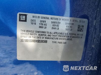 Zdjęcie 12 z 13 samochodu: 2017 CHEVROLET CRUZE LT VIN:3G1BE6SM8HS538388 - miniatura