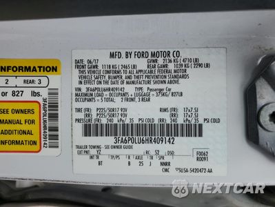 Zdjęcie 12 z 13 samochodu: 2017 FORD FUSION SE HYBRID VIN:3FA6P0LU6HR409142 - miniatura