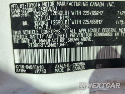 Zdjęcie 13 z 13 samochodu: 2021 TOYOTA RAV4 XLE VIN:2T3R6RFV5MW010666 - miniatura