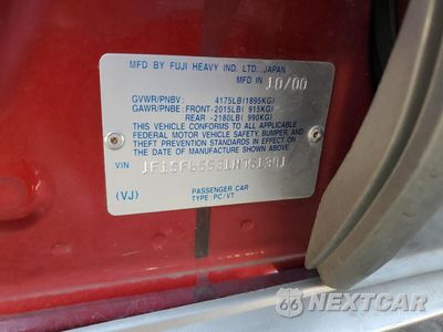 Zdjęcie 13 z 13 samochodu: 2001 SUBARU FORESTER S VIN:JF1SF65531H751391 - miniatura