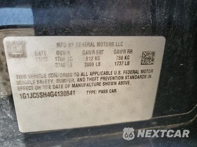 Zdjęcie 12 z 12 samochodu: 2016 CHEVROLET SONIC LT VIN:1G1JC5SH4G4130841 - miniatura