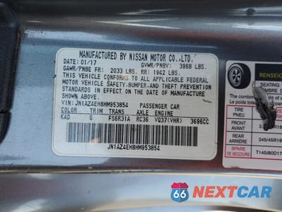 Zdjęcie 12 z 15 samochodu: 2017 NISSAN 370Z BASE VIN:JN1AZ4EH8HM953854 - miniatura