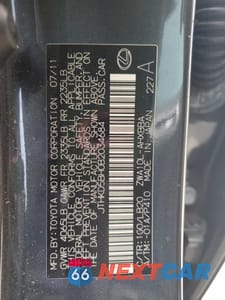 Zdjęcie 12 z 12 samochodu: 2011 LEXUS CT 200 VIN:JTHKD5BH0B2034684 - miniatura