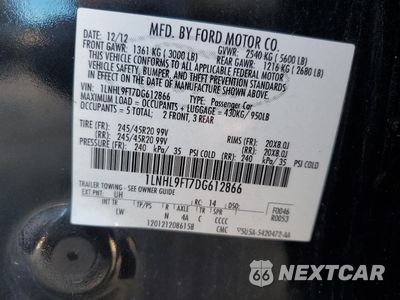 Zdjęcie 12 z 12 samochodu: 2013 LINCOLN MKS VIN:1LNHL9FT7DG612866 - miniatura