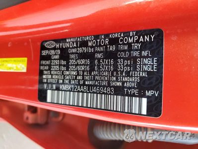 Zdjęcie 13 z 13 samochodu: 2020 HYUNDAI KONA SE VIN:KM8K12AA8LU469483 - miniatura
