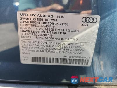 Zdjęcie 13 z 13 samochodu: 2016 AUDI Q3 PREMIUM PLUS VIN:WA1EFCFS0GR010011 - miniatura