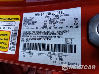Zdjęcie 13 z 16 samochodu: 2024 FORD BRONCO SPORT BIG BEND VIN:3FMCR9B60RRF47416 - miniatura