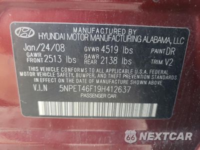 Zdjęcie 13 z 13 samochodu: 2009 HYUNDAI SONATA GLS VIN:5NPET46F19H412637 - miniatura