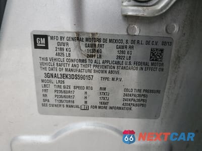 Zdjęcie 12 z 14 samochodu: 2013 CHEVROLET CAPTIVA LT VIN:3GNAL3EK3DS590157 - miniatura
