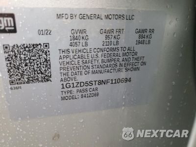 Zdjęcie 12 z 14 samochodu: 2022 CHEVROLET MALIBU LT VIN:1G1ZD5ST8NF110694 - miniatura