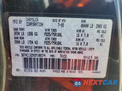 Zdjęcie 13 z 15 samochodu: 1995 DODGE RAM 1500 VIN:3B7HC13ZXSM188374 - miniatura