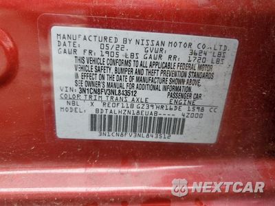 Zdjęcie 12 z 12 samochodu: 2022 NISSAN VERSA SR VIN:3N1CN8FV3NL843512 - miniatura