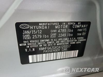 Zdjęcie 12 z 12 samochodu: 2012 HYUNDAI AZERA GLS VIN:KMHFG4JGXCA125557 - miniatura