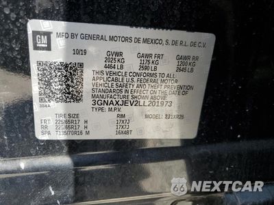 Zdjęcie 14 z 15 samochodu: 2020 CHEVROLET EQUINOX LT VIN:3GNAXJEV2LL201973 - miniatura