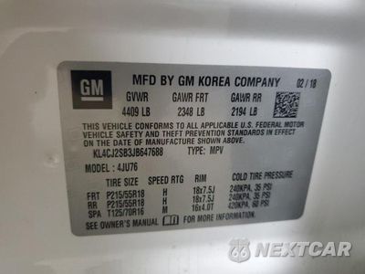 Zdjęcie 14 z 14 samochodu: 2018 BUICK ENCORE SPORT TOURING VIN:KL4CJ2SB3JB647688 - miniatura