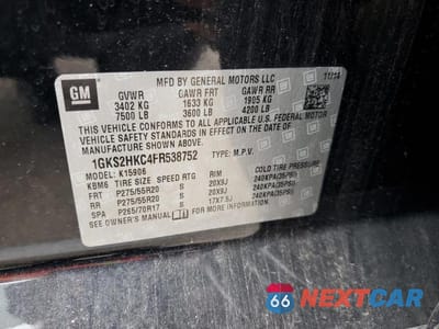 Zdjęcie 13 z 13 samochodu: 2015 GMC YUKON XL K1500 SLT VIN:1GKS2HKC4FR538752 - miniatura