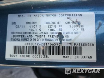 Zdjęcie 23 z 24 samochodu: 2011 MAZDA 3 S VIN:JM1BL1K62B1466596 - miniatura