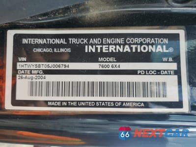 Zdjęcie 10 z 10 samochodu: 2005 INTERNATIONAL 7600 DUMP TRUCK VIN:1HTWYSBT05J006794 - miniatura