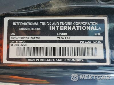 Zdjęcie 10 z 10 samochodu: 2005 INTERNATIONAL 7600 DUMP TRUCK VIN:1HTWYSBT05J006794 - miniatura