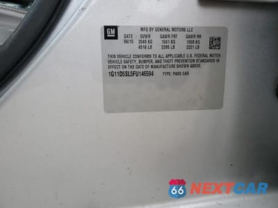 Zdjęcie 12 z 12 samochodu: 2015 CHEVROLET MALIBU 2LT VIN:1G11D5SL5FU146594 - miniatura