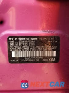 Zdjęcie 12 z 14 samochodu: 2014 MITSUBISHI MIRAGE DE VIN:ML32A3HJ0EH023469 - miniatura